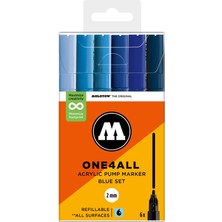 Molotow 127HS ONE4ALL Akrilik Marker Kalem 2 mm 6lı Blue Set 200814
