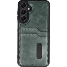 Aparim Newface Samsung Galaxy A16 5g Kılıf Sara Kartvizitli Deri Kılıf - Koyu Yeşil