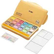 Himi Hımı Jelly Cup Gouache Set - 18 Renk 30 gr (Yellow Case - Metallic Edition) H-TST48