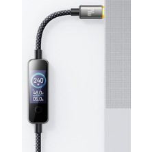 Asitan CA-8750 240W Typ-C To Typ-C Tft Ekranlı Şarj Kablosu 1.2 M -Siyah