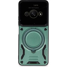 Aparim Newface Xiaomi Poco C61 Kılıf Joy Lens Standlı Kapak - Koyu Yeşil