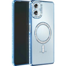 Aparim Newface Samsung Galaxy A07 4g Joke Simli Magneticsafe Kılıf - Mavi