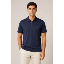 Alexander Gardi Teknik Kumaş Fermuarlı Polo T-Shirt