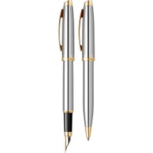 Scrikss Oscar 39 Dolmakalem Tükenmez Kalem Seti Gold Krom Medium Uç