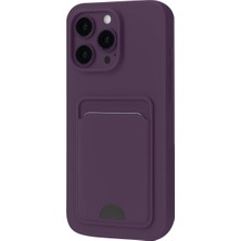 Aparim Newface Apple iPhone 16 Pro Max Kılıf Kelvin Kartvizitli Silikon - Derin Mor
