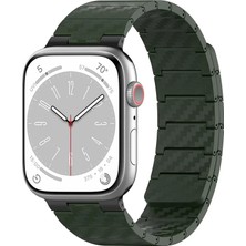 Aparim Movenchy Apple Watch 45MM Carbon Steel Kordon - Koyu Yeşil