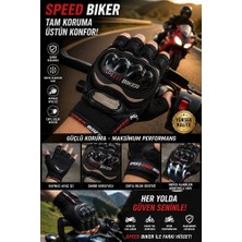 SPEED BİKER Kısa Parmak Yazlık Motosiklet Eldiveni Siyah Ce En 13594 Orjinal Sertifikalı