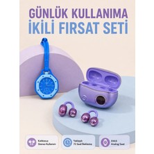 Aparim Kablosuz Kulaklık ve Mavi Çanta Charm Saat Ikili Set Taşınabilir Günlük Kullanım