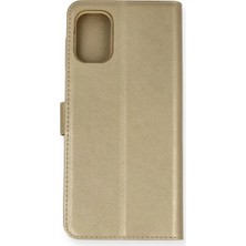 Aparim Newface Samsung Galaxy M51 Trend S Plus Kapaklı Kılıf - Gold
