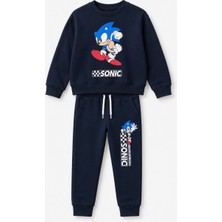 Yiğit Butik Erkek Çocuk Karakter Baskılı Lacivert 2’li Sweatshirt Eşofman Takımı