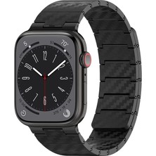 Aparim Movenchy Apple Watch 45MM Carbon Steel Kordon - Siyah