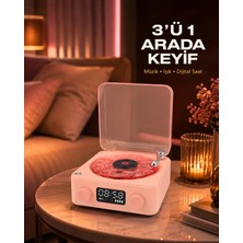 Aparim Gece Lambası Stereo Bluetooth Hoparlör Dijital Saat Su Dalgası Efektli 3-Ü-1 Cihaz