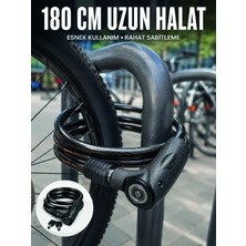 Aparim Motosiklet, Bisiklet ve Elektrikli Scooter Için Ağır Hizmet Tipi Çelik Halat Kilidi