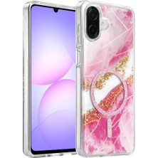 Aparim Onegif Samsung Galaxy A07 4g Lotus Simli Magsafe Kapak - Pembe