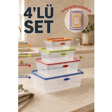 Okyanus Home Click Kapaklı Saklama Kabı 4 Boy