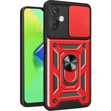 Aparim Newface Infinix Hot 30 4g Kılıf Pars Lens Yüzüklü Silikon - Kırmızı