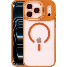 Aparim Joko Apple iPhone 17 Pro Max Remim Lensli Magsafe Standlı Kapak - Turuncu