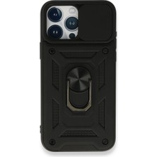İyisi Olsun Newface Apple iPhone 15 Pro Kılıf Pars Lens Yüzüklü Silikon - Siyah
