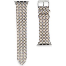Aparim Newface Apple Watch 42MM Karo Motif Kordon - Lila