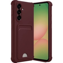 Aparim Newface Samsung Galaxy A36 Kılıf Kelvin Kartvizitli Silikon - Bordo