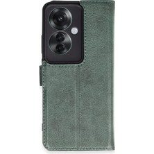 Aparim Newface Oppo Reno 11F Kılıf Trend S Plus Kapaklı Kılıf - Yeşil