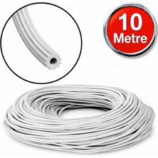 Alet Çantam Alüminyum Sineklik Teli Fitili Beyaz 5 mm Kapı Pencere Tül Sabitleme Lastik Contası -10 Metre