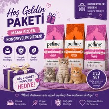 Petline Hoş Geldin Paketi Yavru Kedi Maması 3'lü Set + 4 Adet 85 gr Konserve Hediye