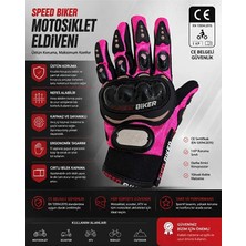 SPEED BİKER Pembe Eldiven 3 Mevsim Korumalı Ce En 13594 Onaylı