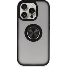 Aparim Newface Apple iPhone 16 Pro Kılıf Montreal Yüzüklü Silikon Kapak - Siyah