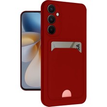 Aparim Newface Samsung Galaxy S24 Fe Kılıf Kelvin Kartvizitli Silikon - Kırmızı