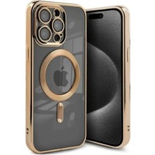 İyisi Olsun Newface Apple iPhone 15 Pro Kılıf Kross Magneticsafe Kapak - Gold