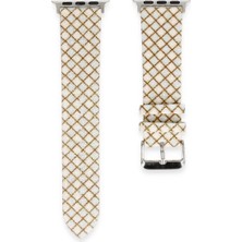 Aparim Newface Apple Watch 38MM Karo Motif Kordon - Mavi