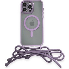 İyisi Olsun Newface Apple iPhone 13 Pro Kılıf Divo Lazer Askılı Magsafe Kapak - Lila
