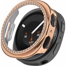 Sneezy Samsung Watch 9 40MM Ile Uyumlu Zarif Kristal Taşlı Kasa Koruyucu Kılıf
