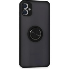 Aparim Newface Samsung Galaxy A05 Kılıf Montreal Yüzüklü Silikon Kapak - Siyah