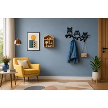 Awt Store Baykuş Figürlü Dekoratif Metal Duvar Askılığı