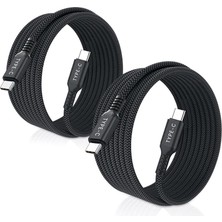 Asitan Samsung A05/A15/A24/A25/A34/A54/A55/A72/A82 ile Uyumlu 240W Type-C Kablo, 1 Metre, Örgülü, Siyah