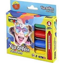 Nova Color Yüz Boyası 4 Renk NNC-211 Karton Kutu (Sarı,mavi,kırmızı,yeşil)