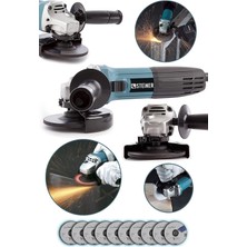 Alman 2400 Watt Profesyonel Avuç Içi Spiral Taşlama Makinesi 125 mm + 10 Disk
