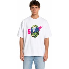 Unisex Kadın Erkek Syna Centralcee Özel Tasarım Baskılı Oversize Kalın Kumaş Rahat Kesim T-Shirt