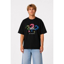Unisex Kadın Erkek 3'lu Bape Soru Işareti Ön Baskılı Oversize Kalın Kumaş Rahat Kesim Pamuklu T-Shirt