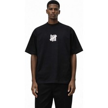Unisex Kadın Erkek Bape Çizik Tasarımlı Ön Baskılı Oversize Kalın Kumaş Rahat Kesim Pamuklu T-Shirt