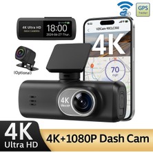 Dash Cam Araç Kamerası – Ön Arka Kayıt, Gps Takip, Wifi Bağlantı, 3840X2160P 4K Ultra Hd