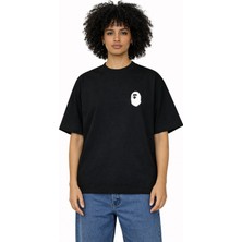 Unisex Kadın Erkek Bathıng Age Goril Logo Ön Baskılı Oversize Kalın Kumaş Rahat Kesim Pamuklu T-Shirt