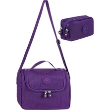Kadin Omuz Cantasi Bolmeli Galb Leather Mor