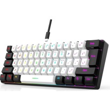 %60 Mini Oyun Klavyesi Kablolu, 61 Tuşlu Sevimli Klavye, Rgb Klavye Aydınlatmalı 25 Tuşlu Gölge