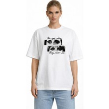 Unisex Gözler Yalan Söylemez Scarface Baskılı Oversize Kalın Kumaş Rahat Kesim Pamuklu T-Shirt