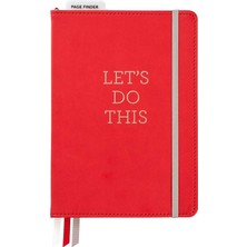 Kırmızı Suni Deri Let's Do This Noktalı Izgara Defteri, 15,24 cm G x 21,59 cm U, 240 Sayfa
