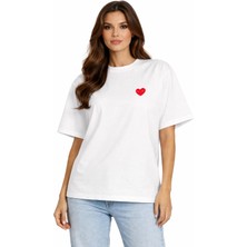 Unisex Kadın Erkek Comme Kızgın Ön Baskılı Oversize Kalın Kumaş Rahat Kesim Pamuklu T-Shirt