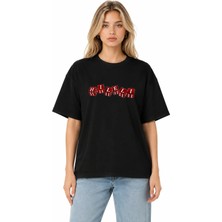 Unisex Kadın Erkek Manifest Hileli Zar Ön Baskılı Oversize Kalın Kumaş Rahat Kesim T-Shirt